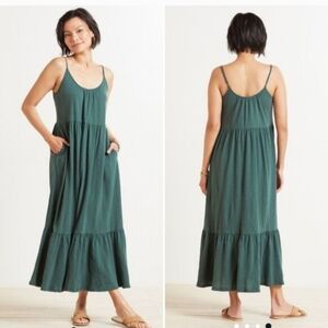 Z Supply Lido Slub Midi Dress Fern Green $99  L